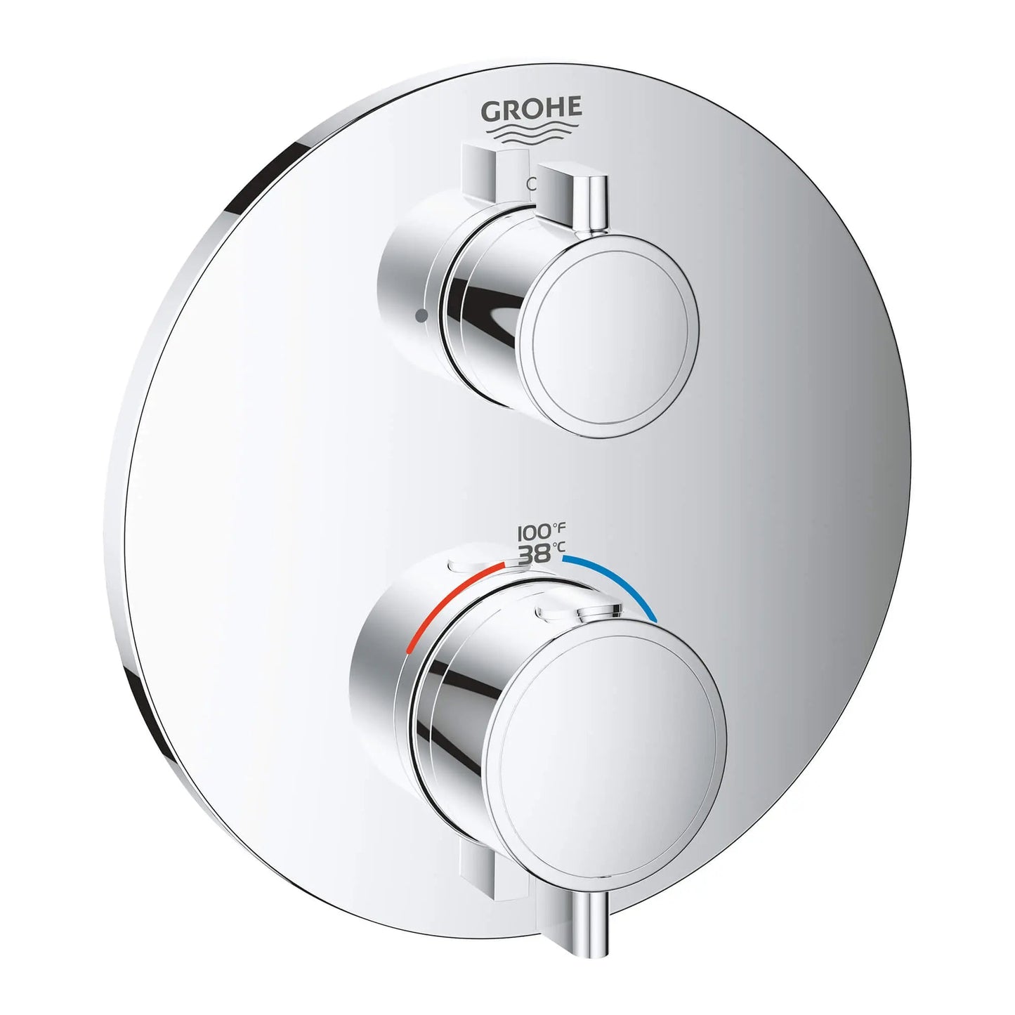 Grohe Grohtherm® Single Function 2-Handle StarLight Chrome Thermostatic Valve Trim