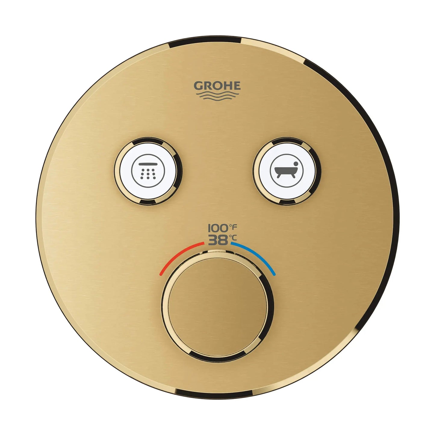 Grohe Grohtherm® SmartControl Brushed Cool Sunrise Dual Function Thermostatic Valve Trim