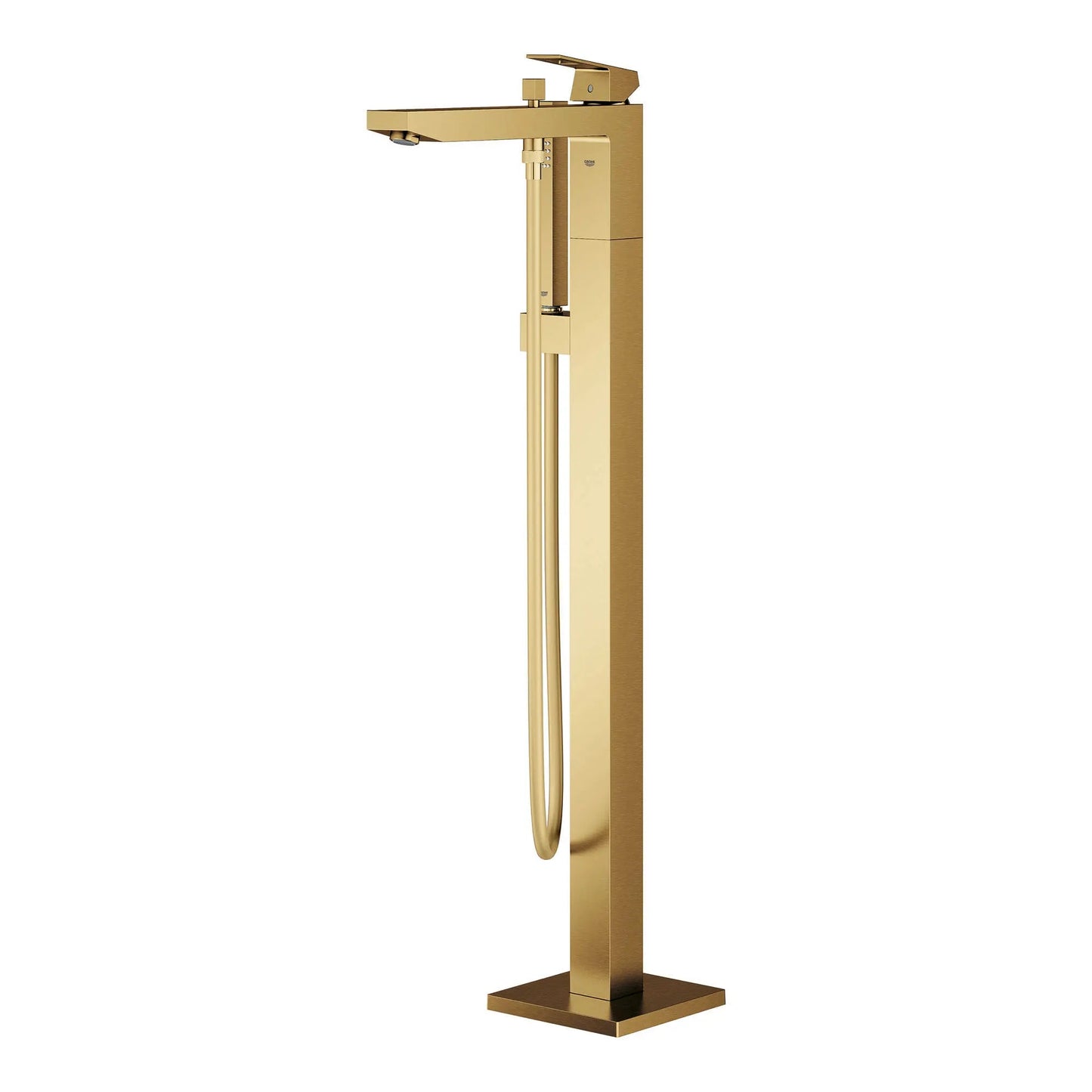 Grohe Eurocube® Single-Handle Brushed Cool Sunrise Freestanding Tub Faucet With 1.75 GPM Hand Shower