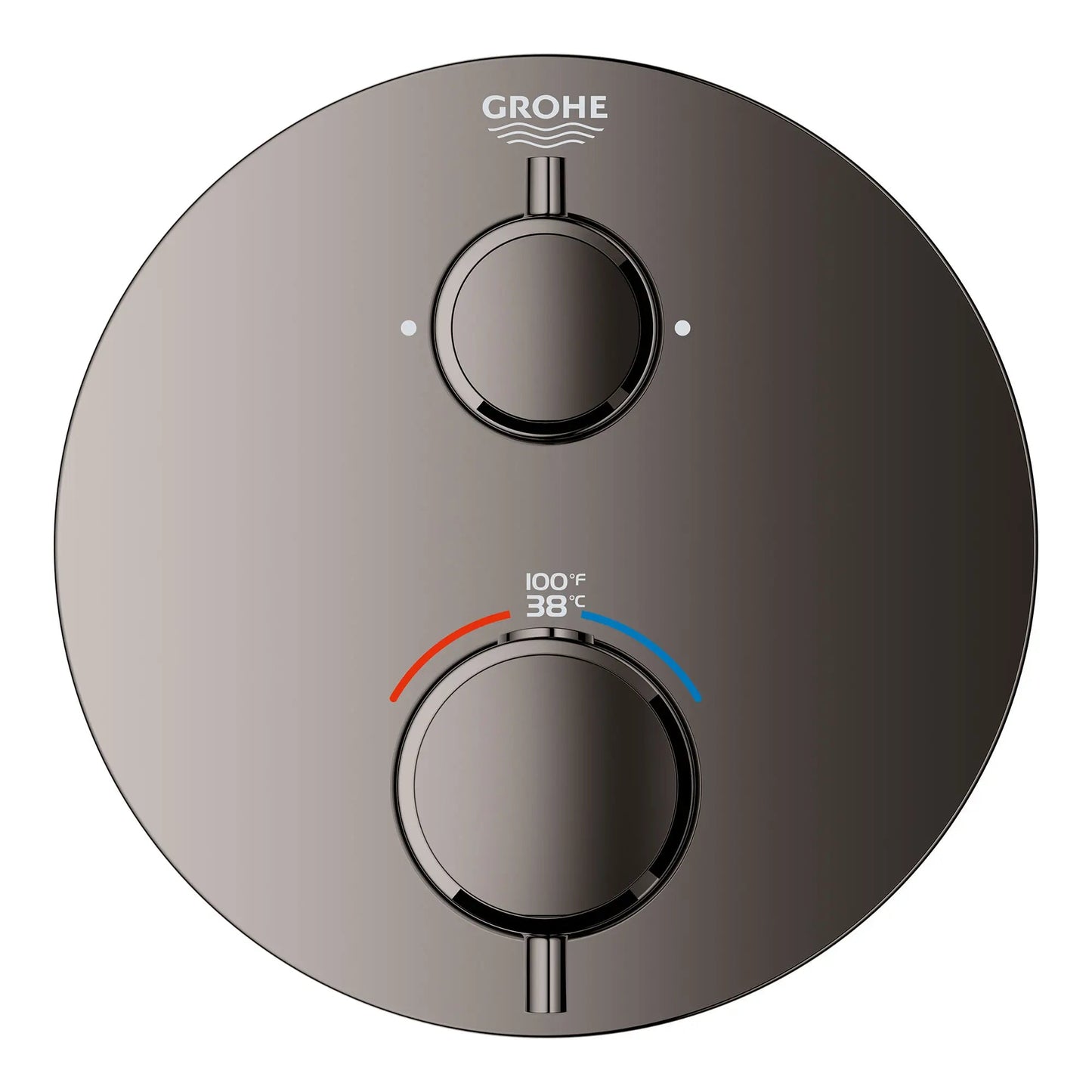 Grohe Grohtherm® Dual Function 2-Handle Thermostatic Hard Graphite Round Valve Trim