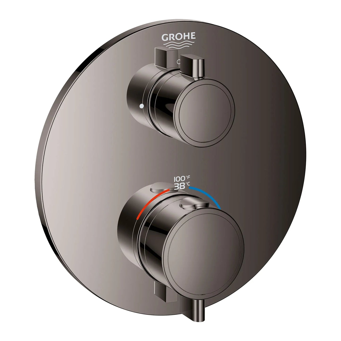 Grohe Grohtherm® Single Function 2-Handle Hard Graphite Thermostatic Valve Trim