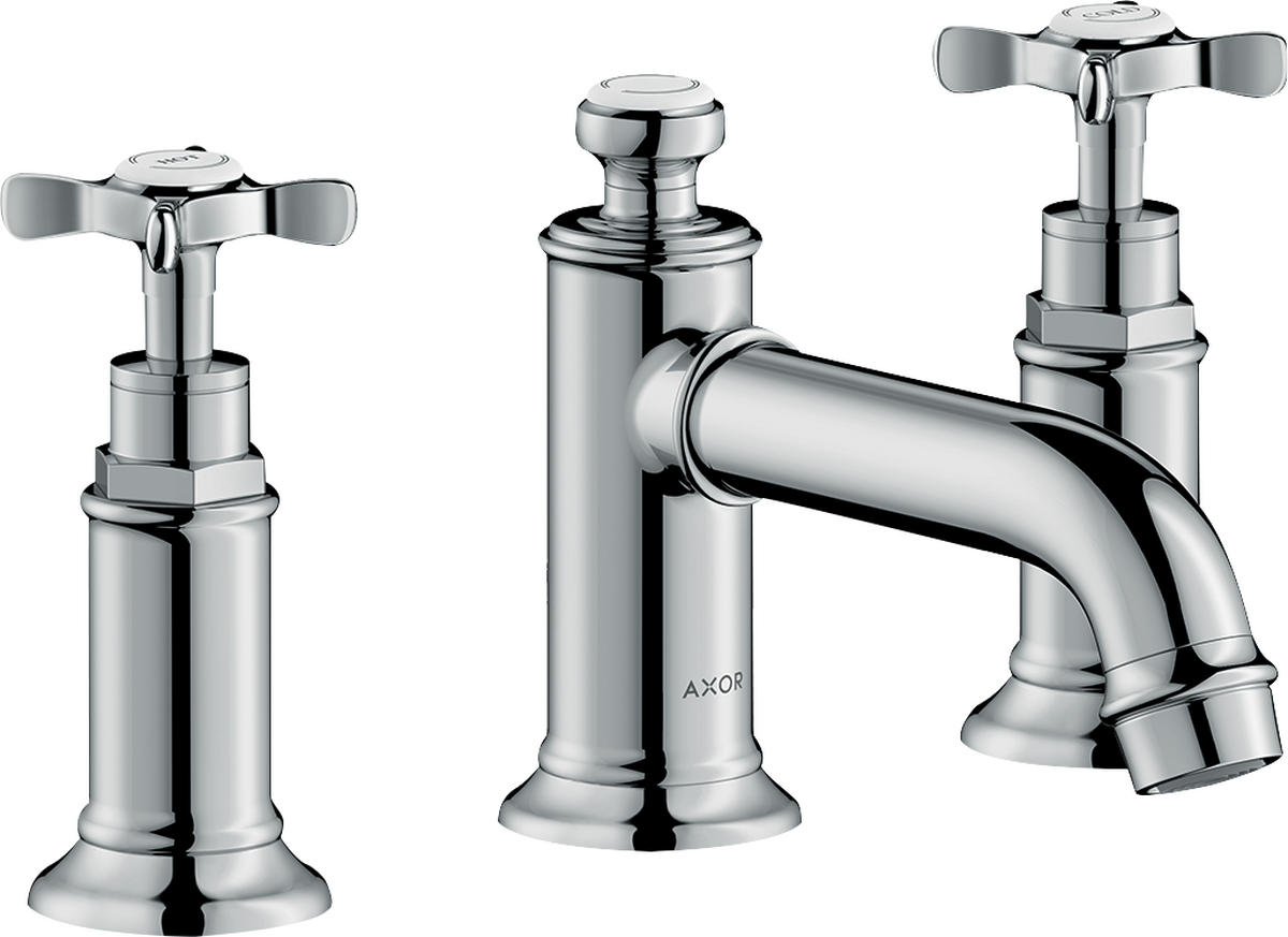 Axor Montreux 1.2 GPM Cross Handles Chrome Widespread Faucet With Pop-Up Drain