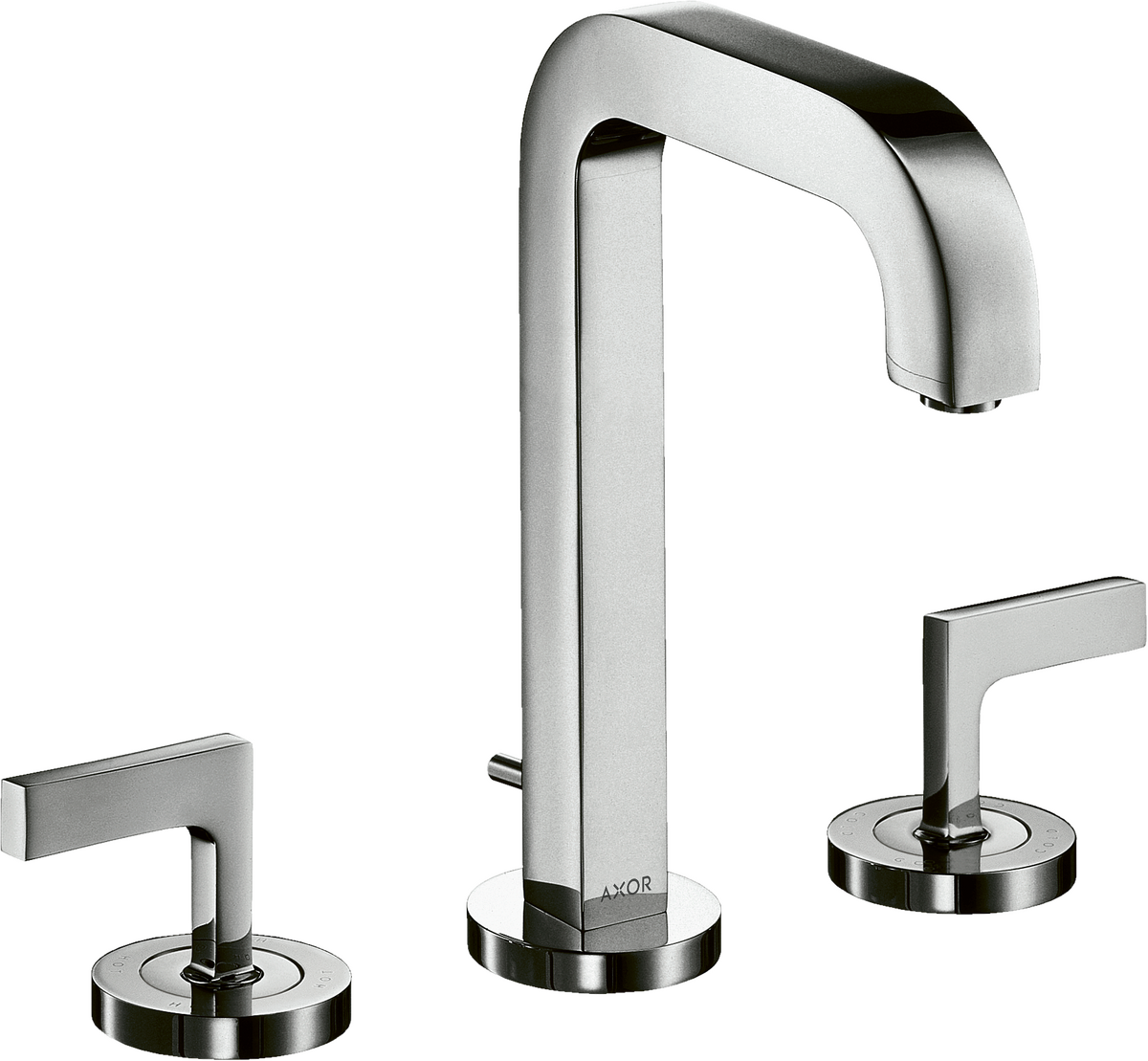 Axor Citterio 1.2 GPM Lever Handles Chrome Widespread 170 Faucet With Pop-Up Drain