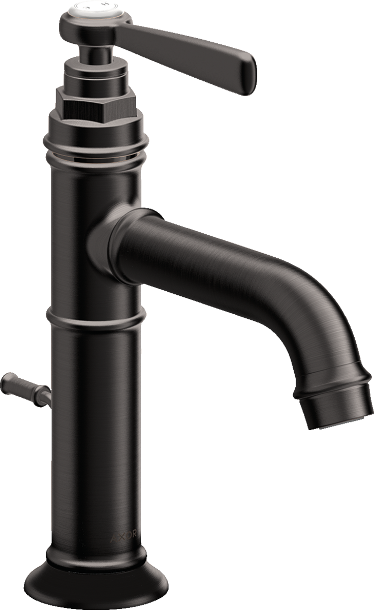 Axor Montreux 1.2 GPM Lever Handle Brushed Black Chrome Single Hole Faucet With Pop-Up Drain
