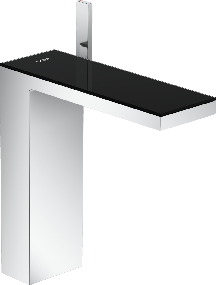 Axor MyEdition 1.2 GPM 230 Single Hole Lever Handle Chrome/ Black Glass Faucet