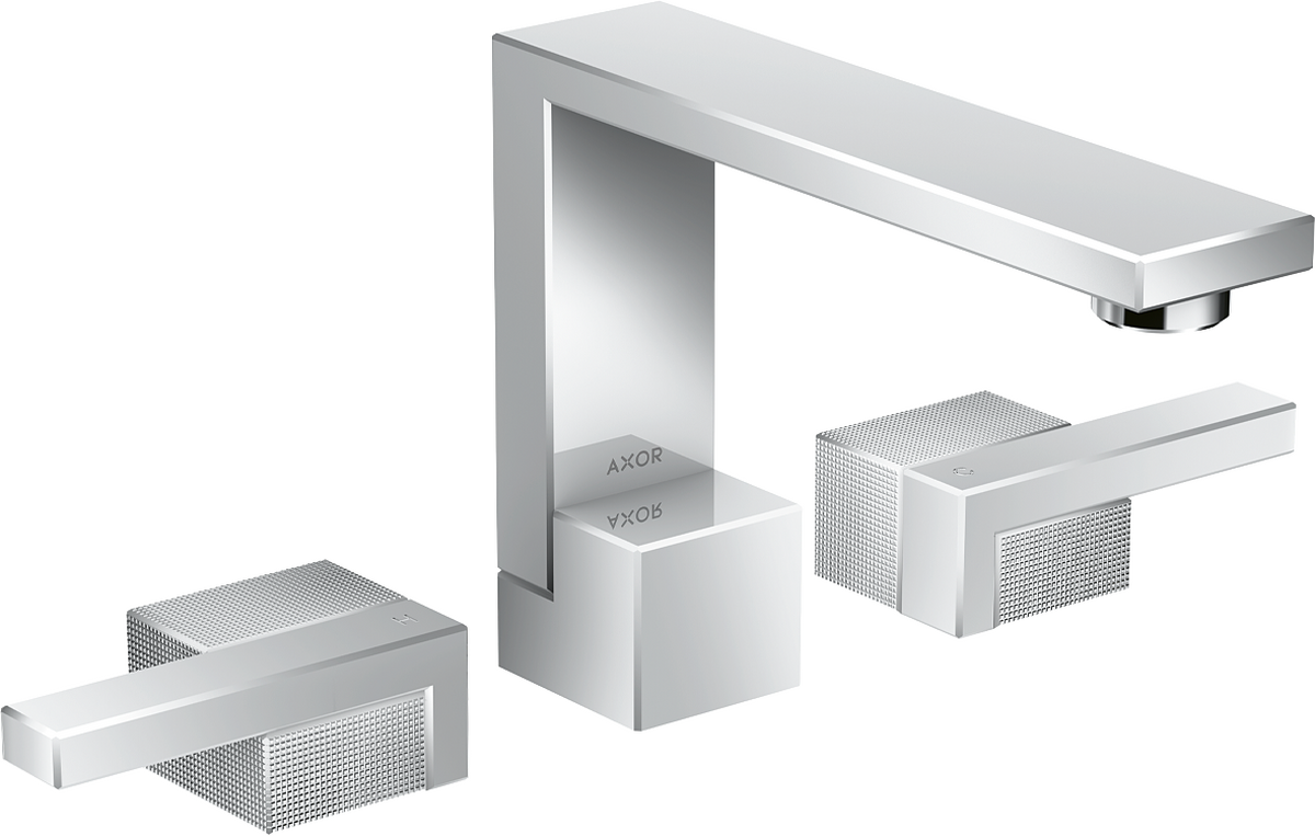 Axor Edge 1.2 GPM 130 Diamond Cut Chrome Widespread Faucet