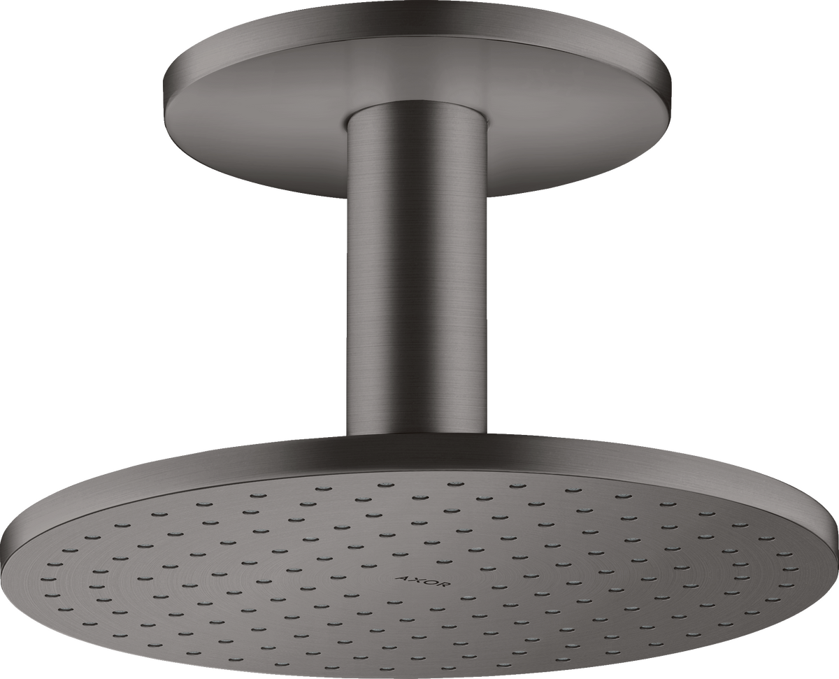 Axor ShowerSolutions 2.5 GPM 250 2-Jet Brushed Black Chrome Showerhead With Ceiling Connection