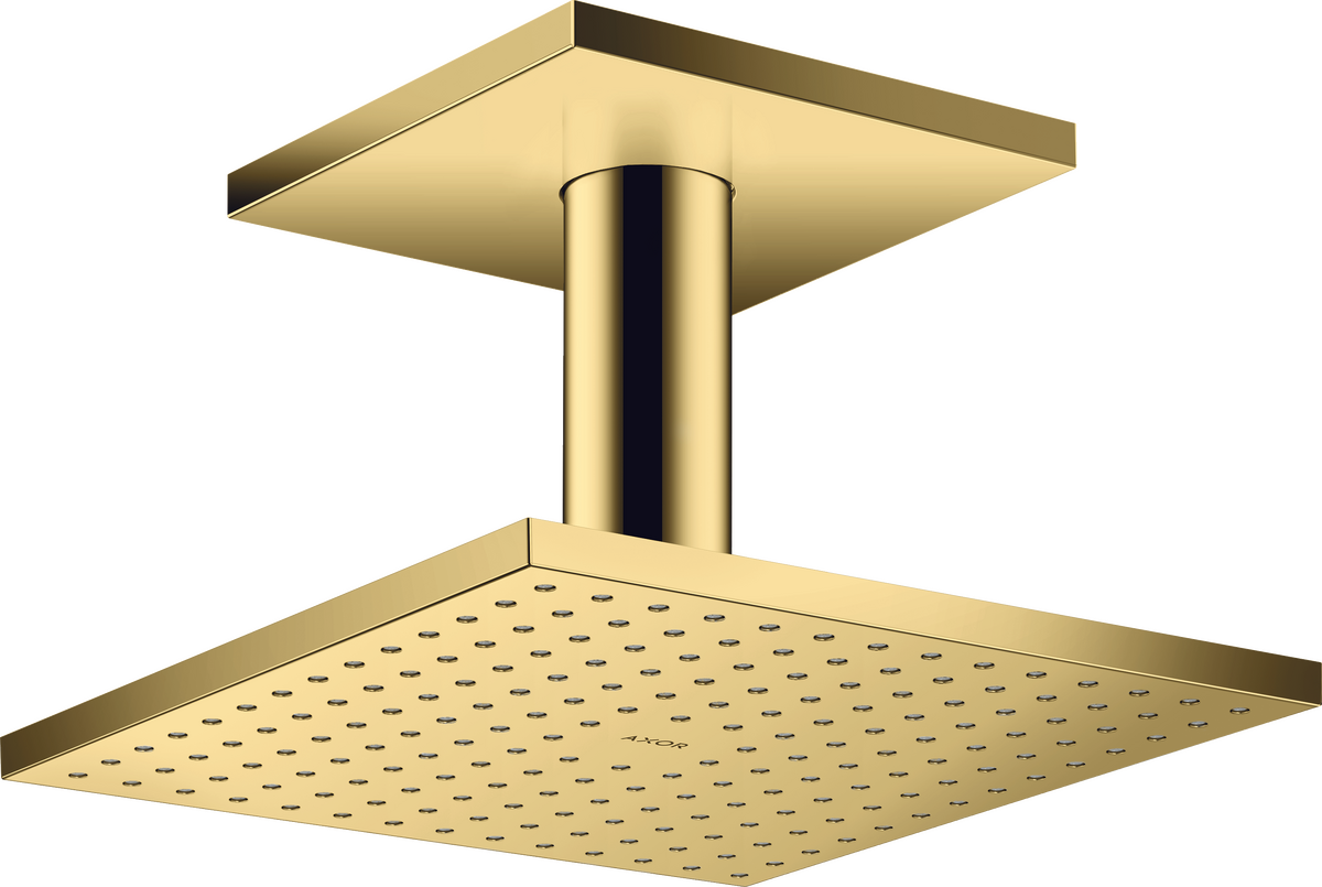 Axor ShowerSolutions 2.5 GPM 250 2-Jet Polished Gold Optic Showerhead With Ceiling Connection