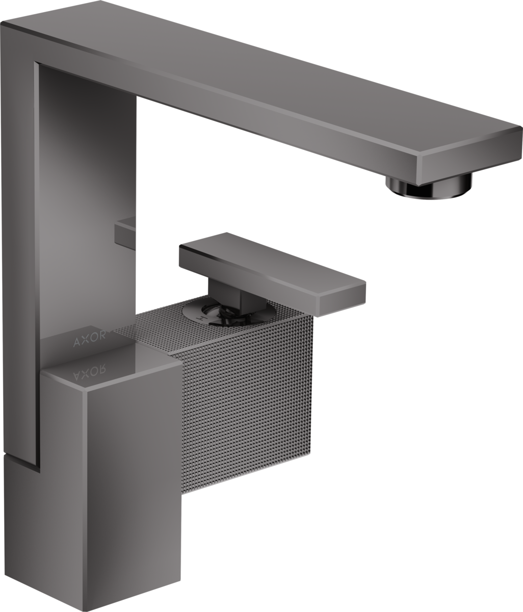 Axor Edge 1.2 GPM 190 Diamond Cut Single Hole Lever Handle Polished Black Chrome Faucet