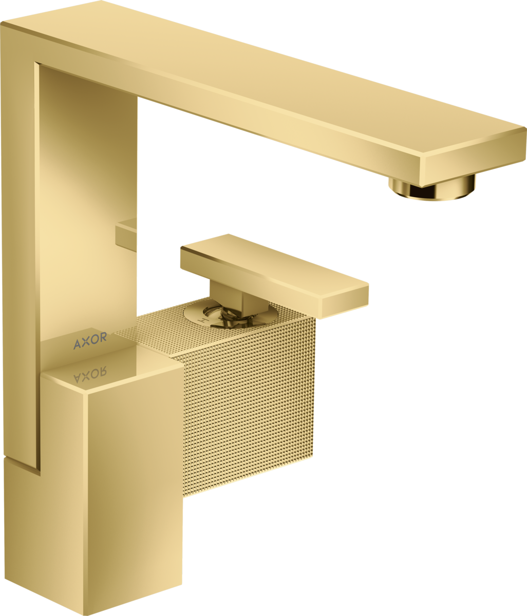 Axor Edge 1.2 GPM 190 Diamond Cut Single Hole Lever Handle Polished Gold Optic Faucet