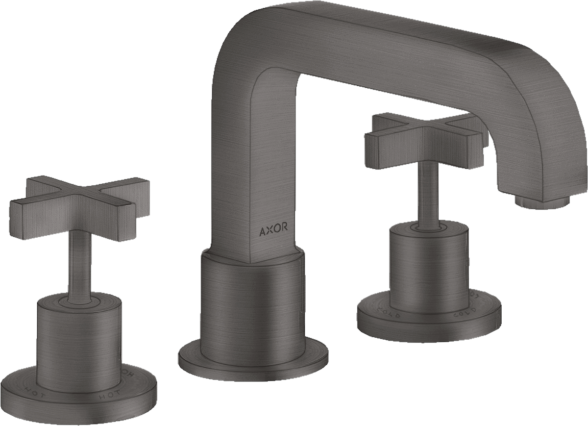 Axor Citterio 5 GPM 3-Hole Cross Handles Brushed Black Chrome Roman Tub Set Trim
