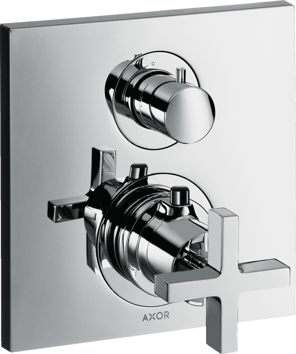 Axor Citterio Cross Handle Chrome Thermostatic Trim With Volume Control