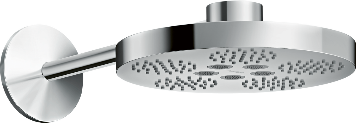 Axor One 2.5 GPM 280 2-Jet Chrome Showerhead With Showerarm Trim