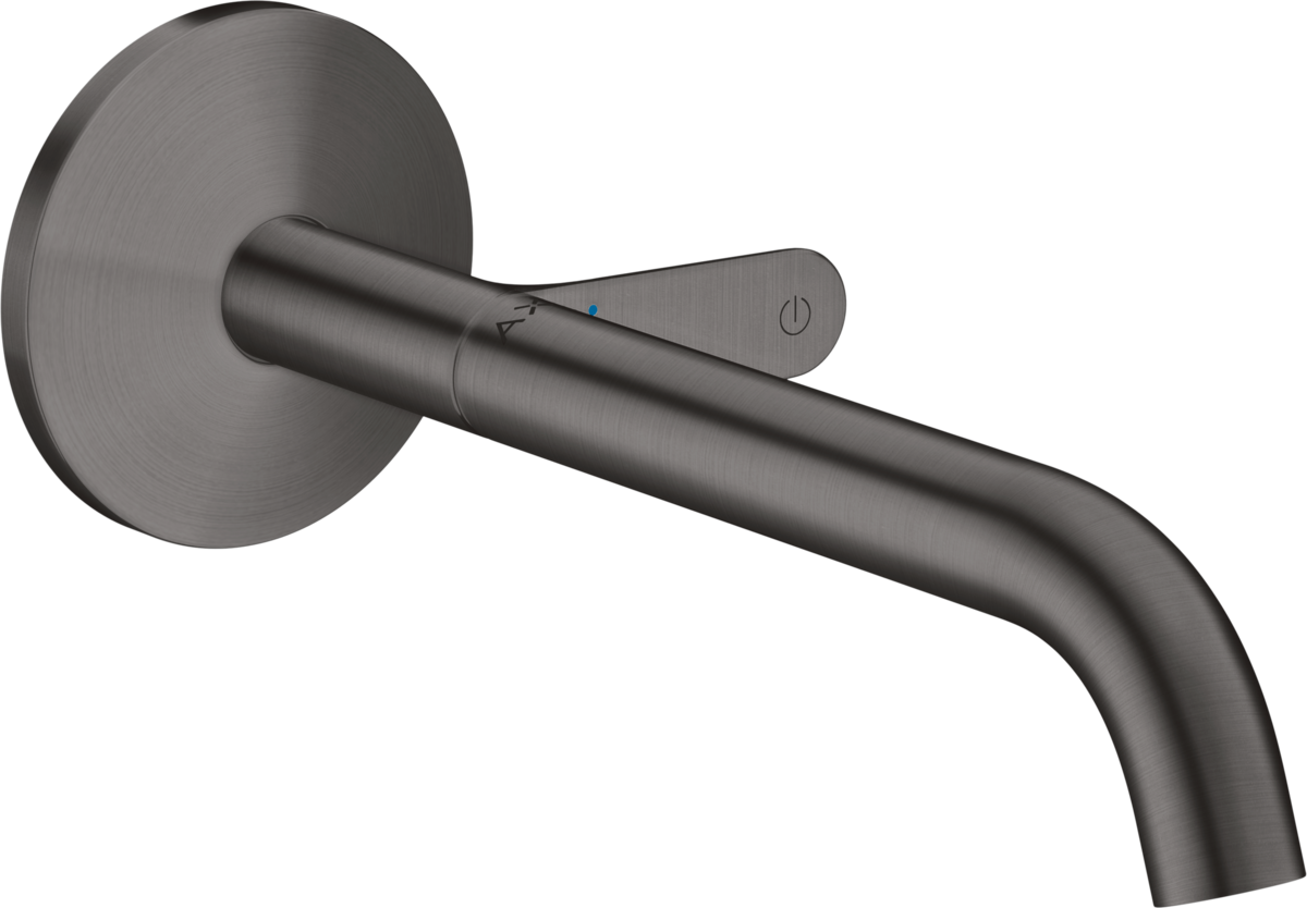 Axor One 1.2 GPM Single-Handle Select Push-Button On/Off Control Brushed Black Chrome Wall Mounted Faucet