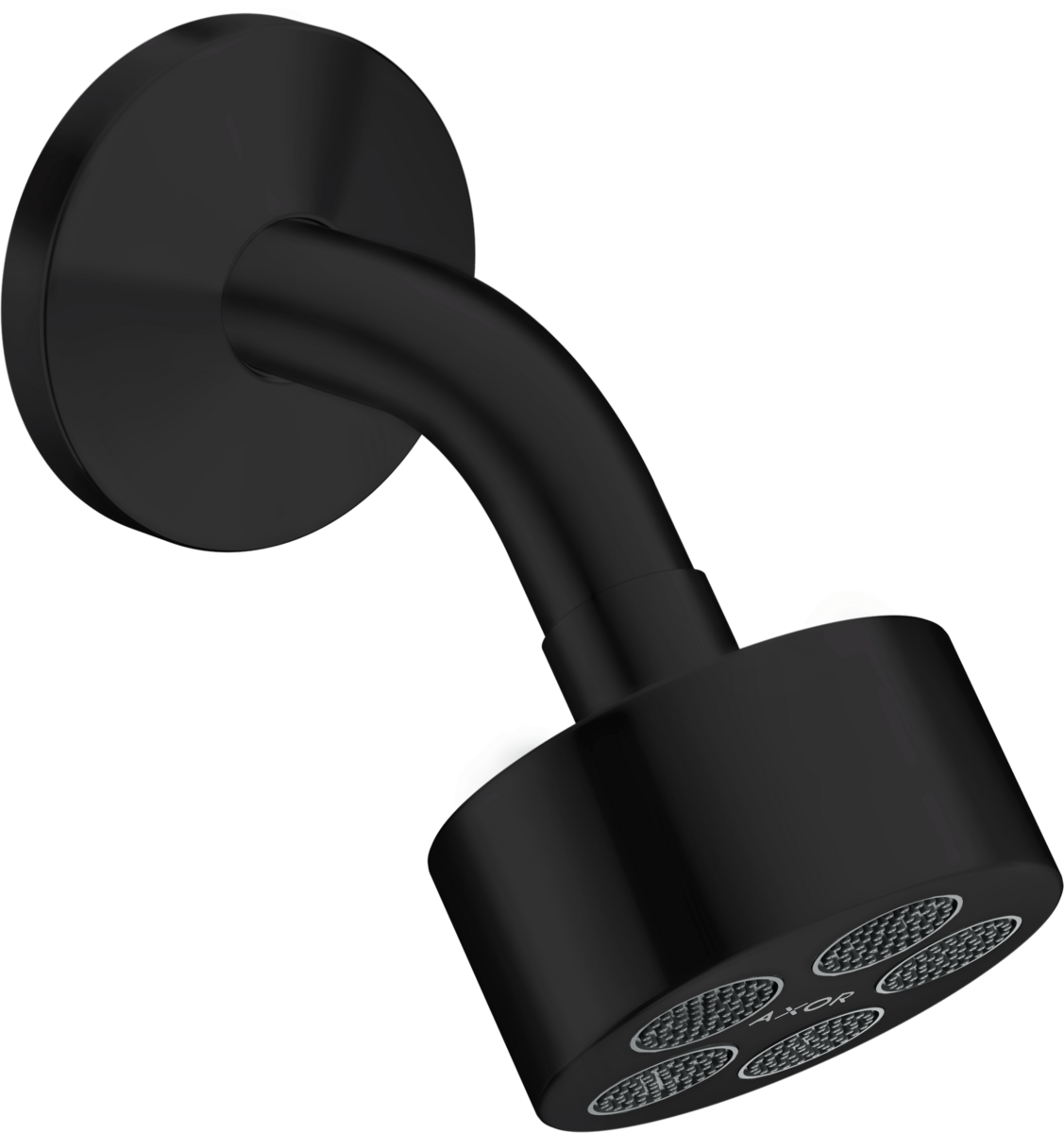 Axor One 2.5 GPM 75 1-Jet Matte Black Powder Rain Showerhead