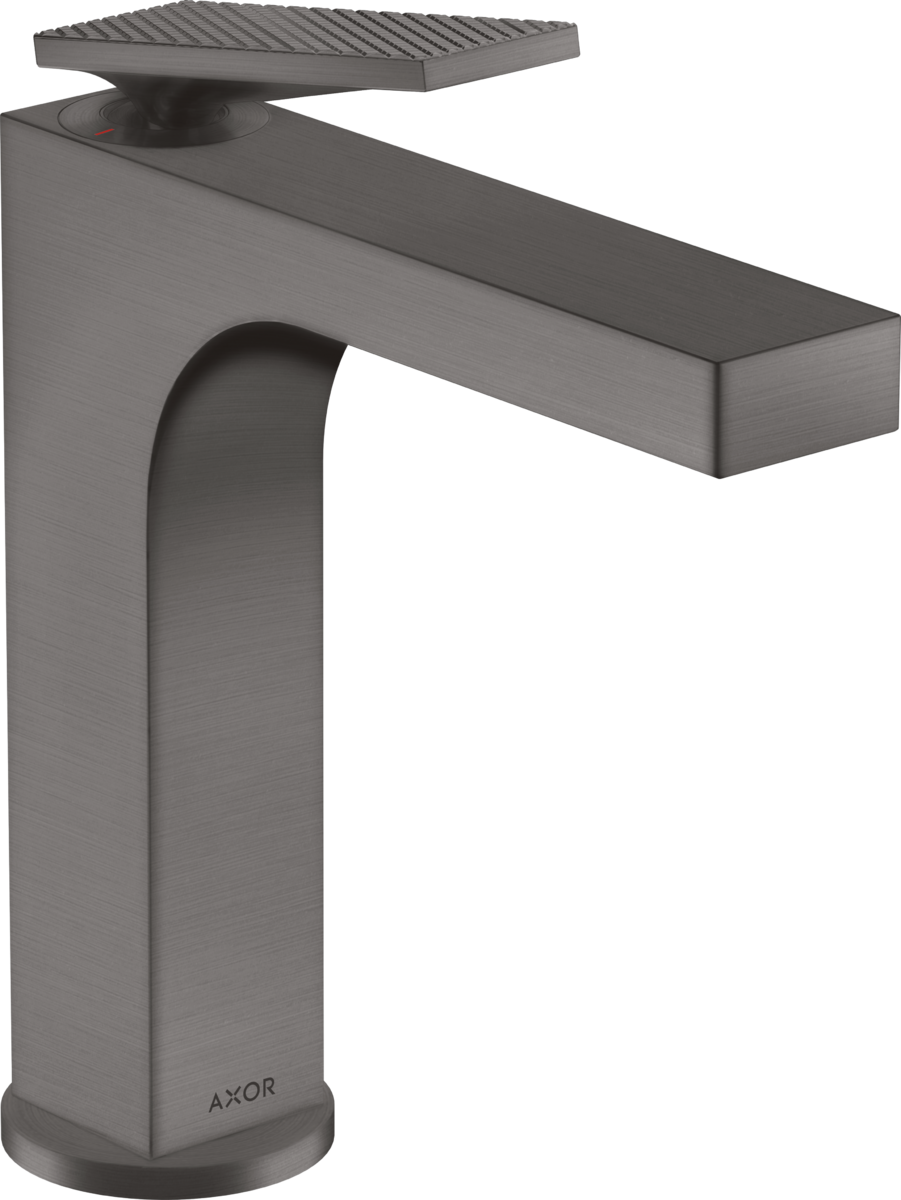 Axor Citterio 1.2 GPM Single Hole Rhombic Cut Brushed Black Chrome Faucet With Pop-Up Drain