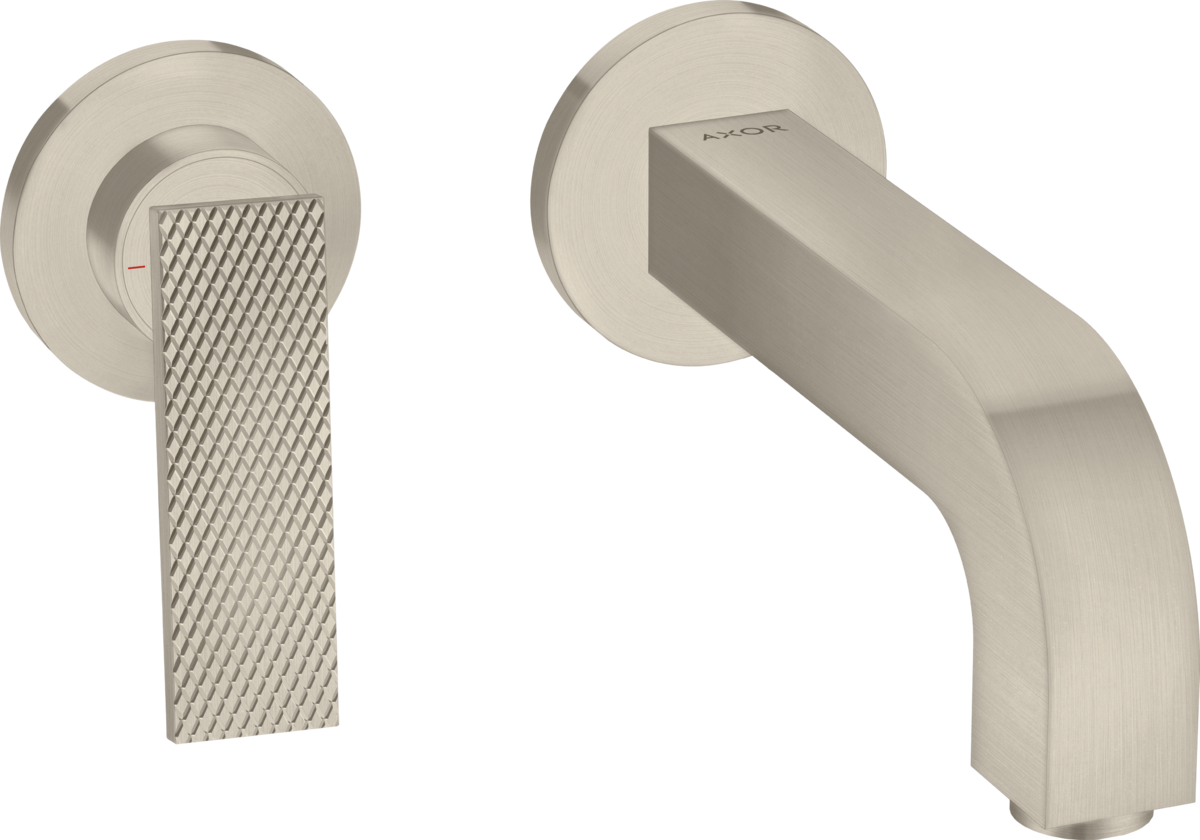 Axor Citterio 1.2 GPM Single Lever Handle Rhombic Cut Brushed Nickel Wall Mounted Faucet Trim