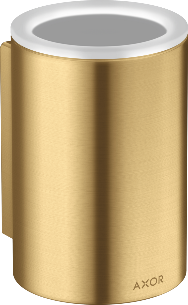 Axor Universal Circular Wall Mounted Brushed Gold Optic Toothbrush Tumbler