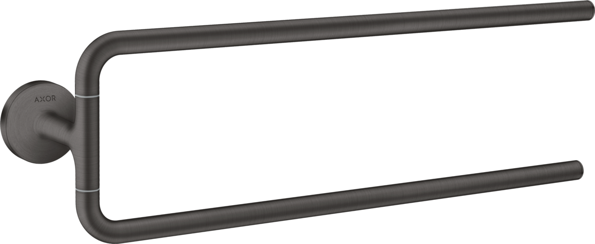 Axor Universal Circular 20" Metal Brushed Black Chrome Double Towel Bar
