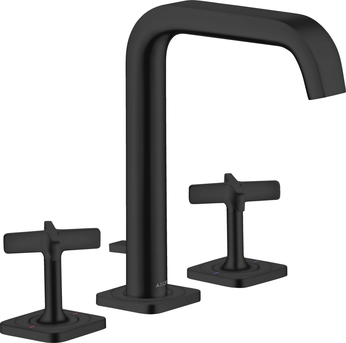 Axor Citterio E 1.2 GPM 170 Cross Handles Matte Black Widespread Faucet With Pop-Up Drain