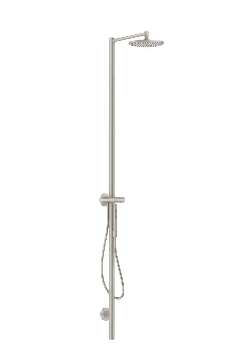 Axor Starck 2.5 GPM 2-Function 240 1-Jet Steel Optic Showerpipe