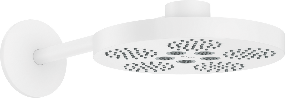 Axor One 2.5 GPM 280 2-Jet Matte White Chrome Showerhead With Showerarm Trim