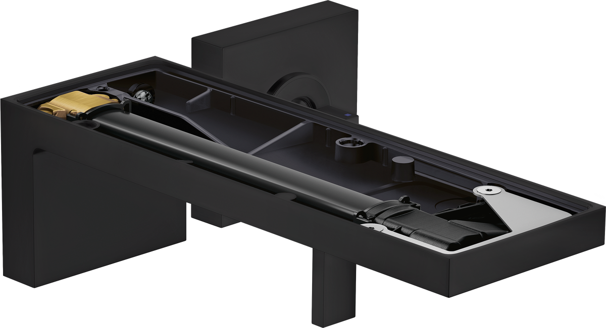 Axor MyEdition 1.2 GPM Single Handle Wall Mounted Matte Black Faucet Trim Without Plate and Pop-Up Drain