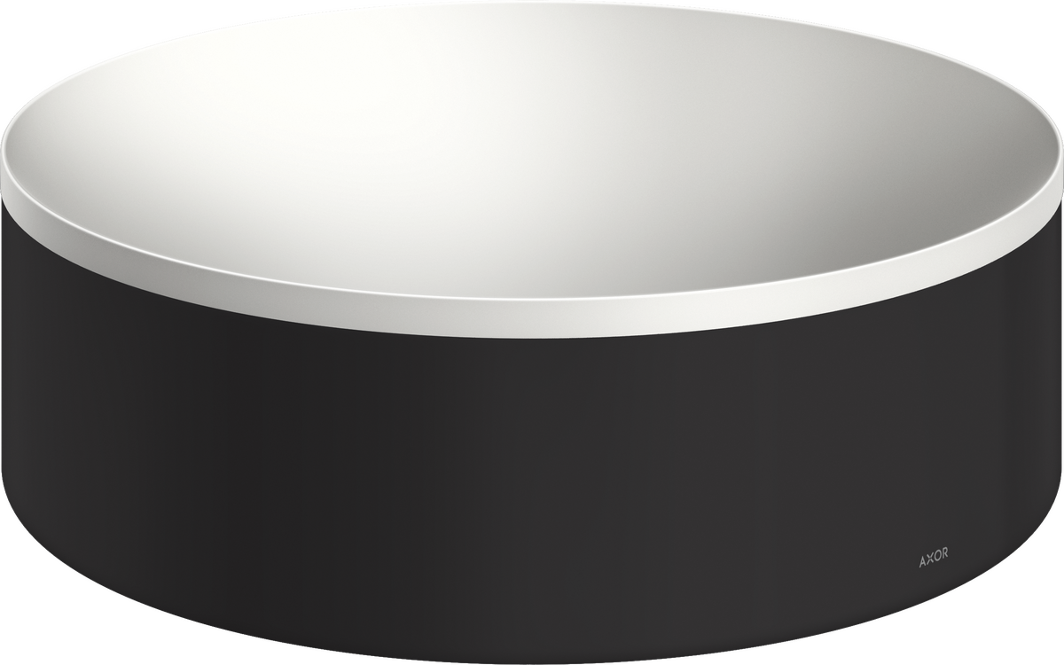 Axor Suite 11" Solid Surface Matte Black Round Sink Without Overflow