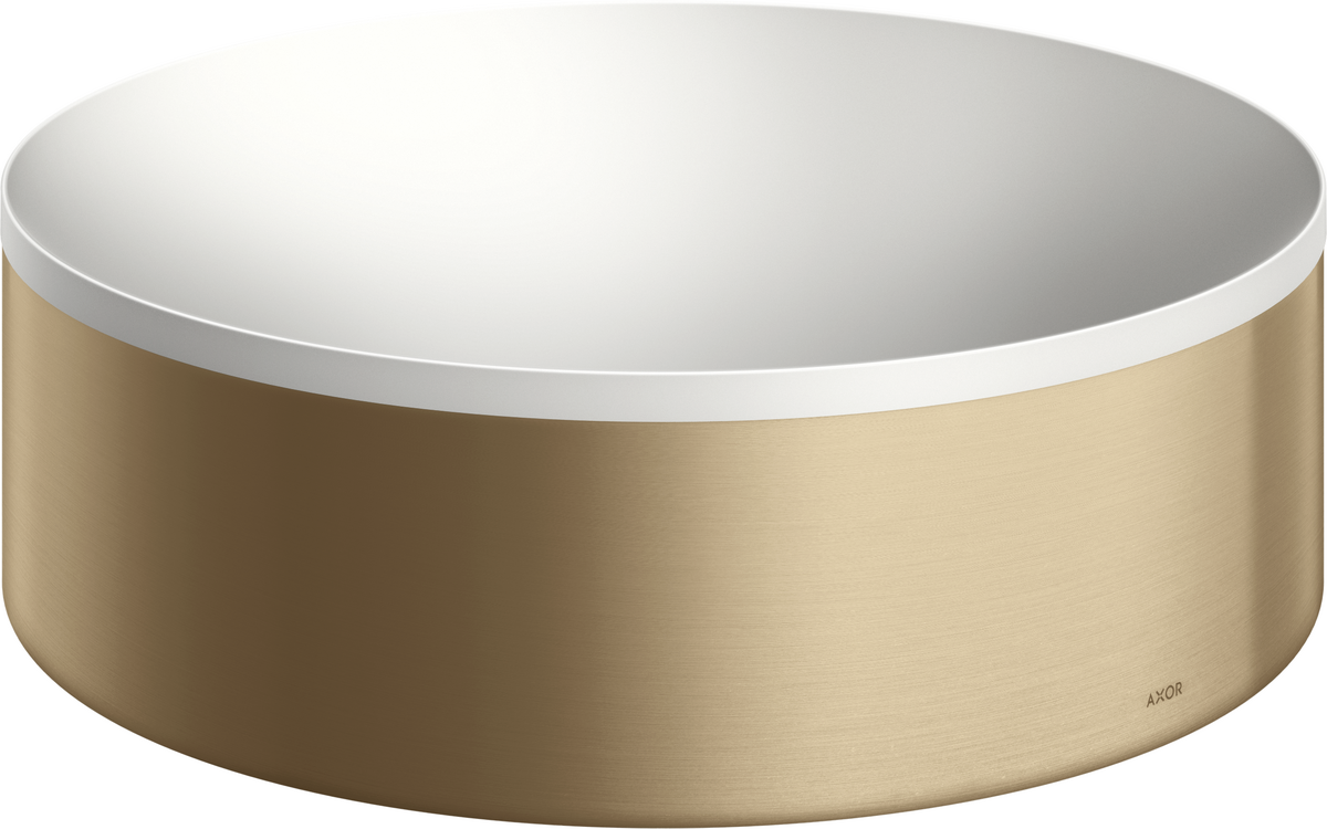 Axor Suite 11" Solid Surface Brushed Bronze Round Sink Without Overflow