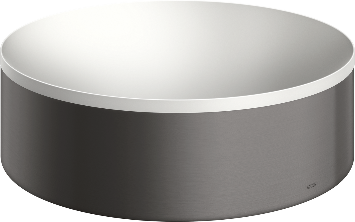 Axor Suite 11" Solid Surface Brushed Black Chrome Round Sink Without Overflow