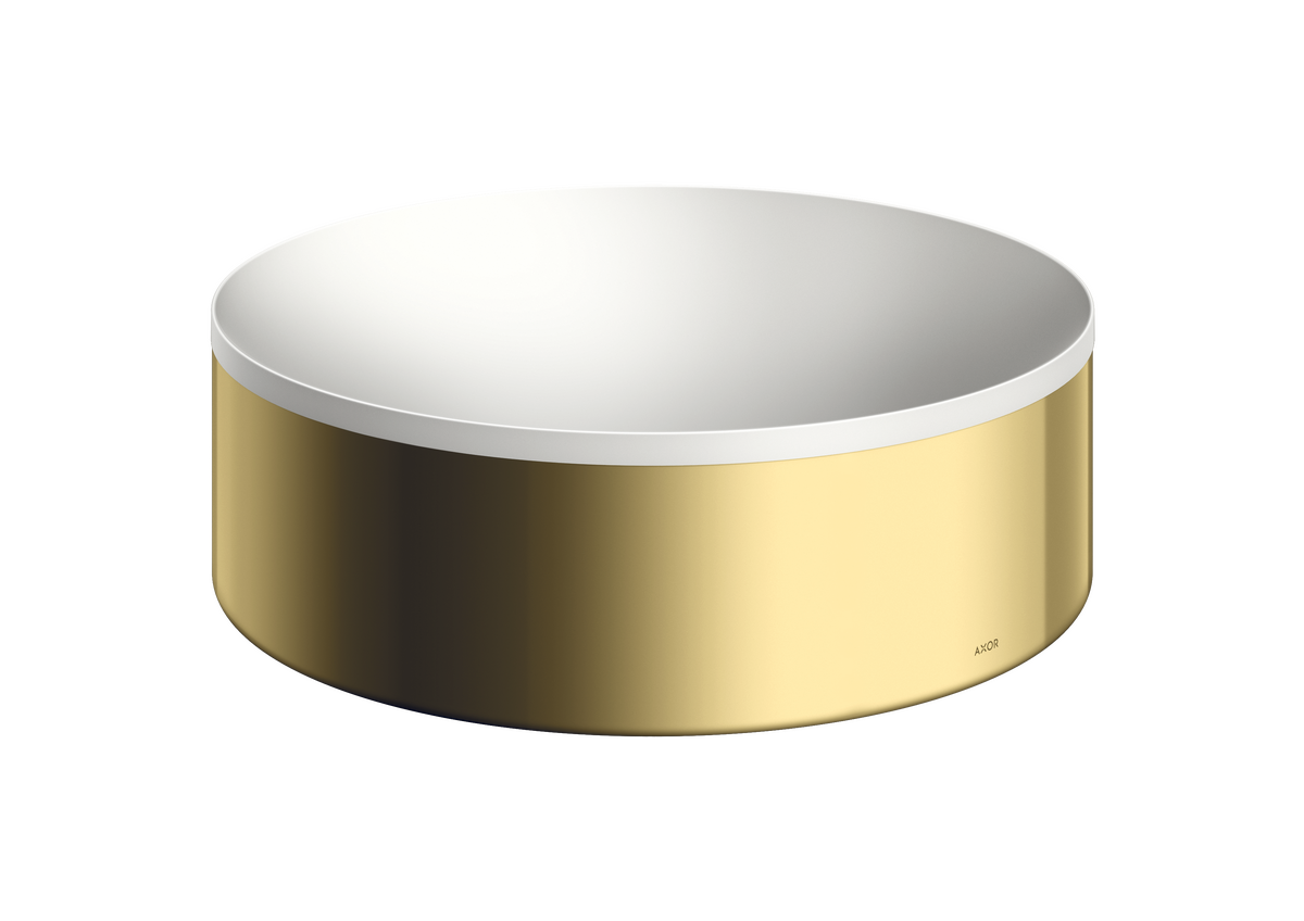 Axor Suite 11" Solid Surface Polished Gold Optic Round Sink Without Overflow