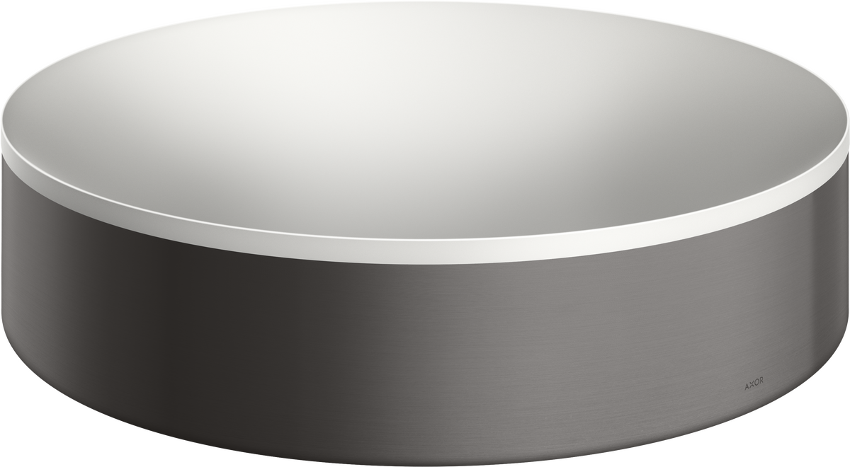 Axor Suite 15" Metal Brushed Black Chrome Round Sink Without Overflow