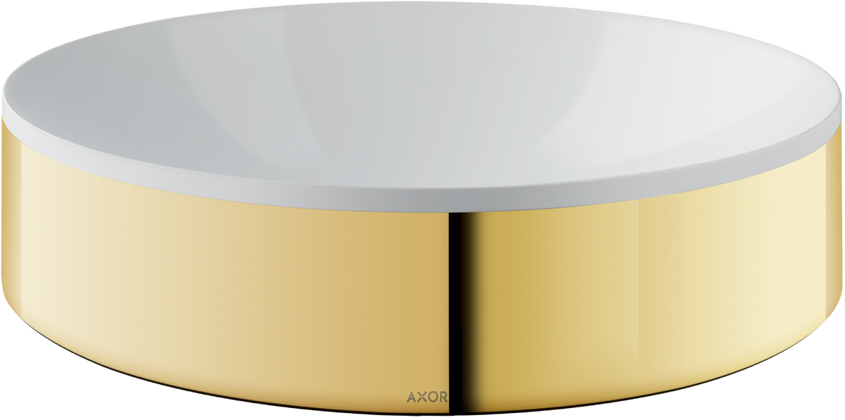 Axor Suite 15" Metal Polished Gold Optic Round Sink Without Overflow