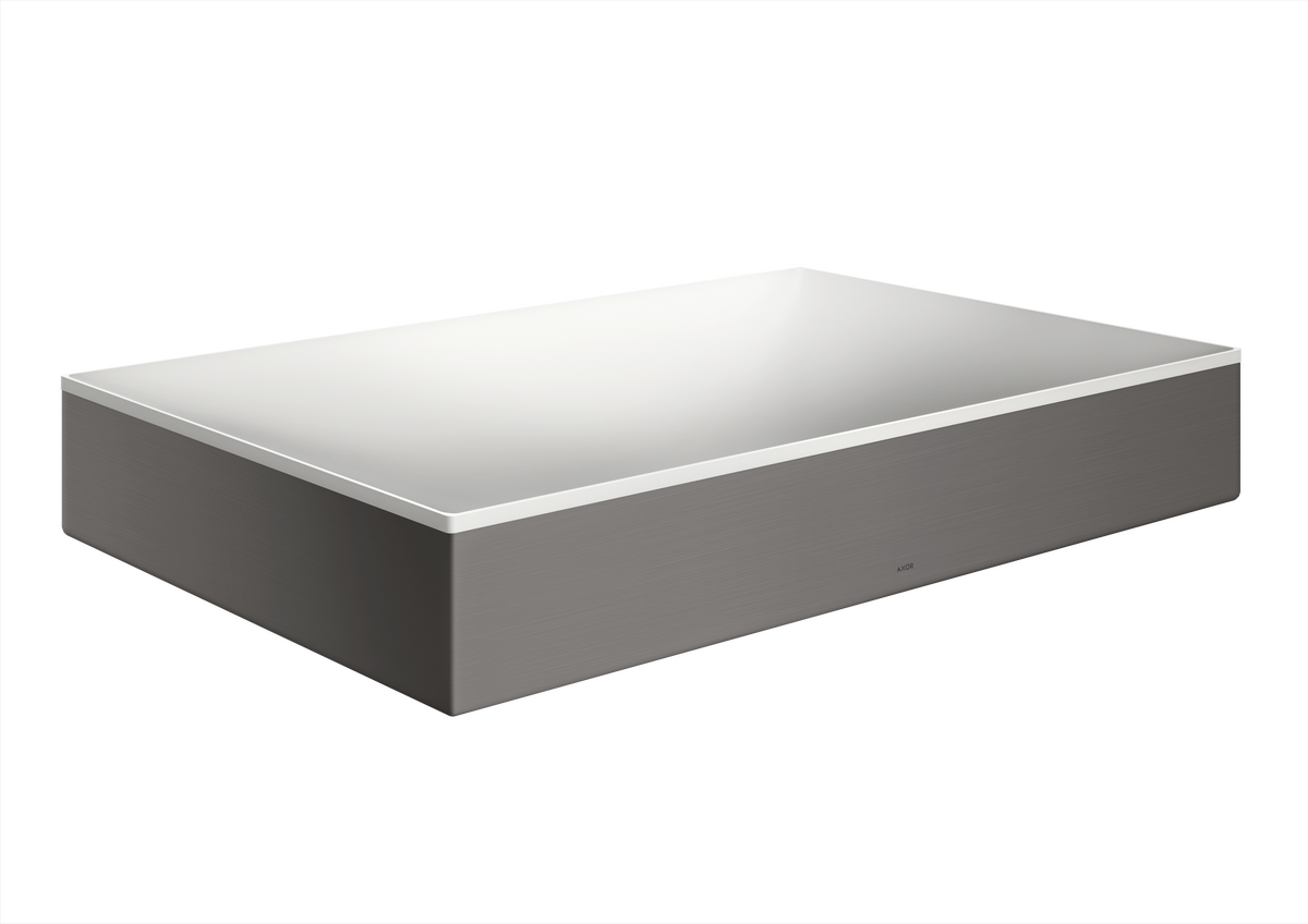 Axor Suite 24" x 16" Solid Surface Brushed Black Chrome Sink Without Overflow