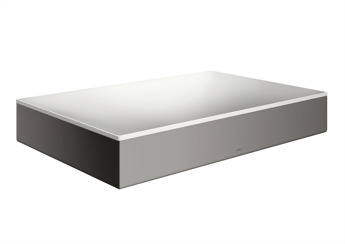 Axor Suite 24" x 16" Solid Surface Polished Black Chrome Sink Without Overflow