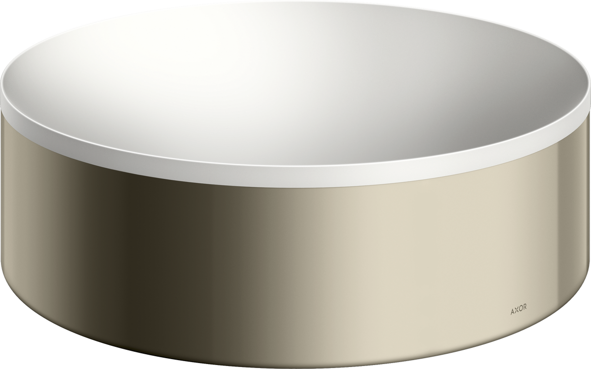 Axor Suite 11" Solid Surface Polished Nickel Round Sink Without Overflow