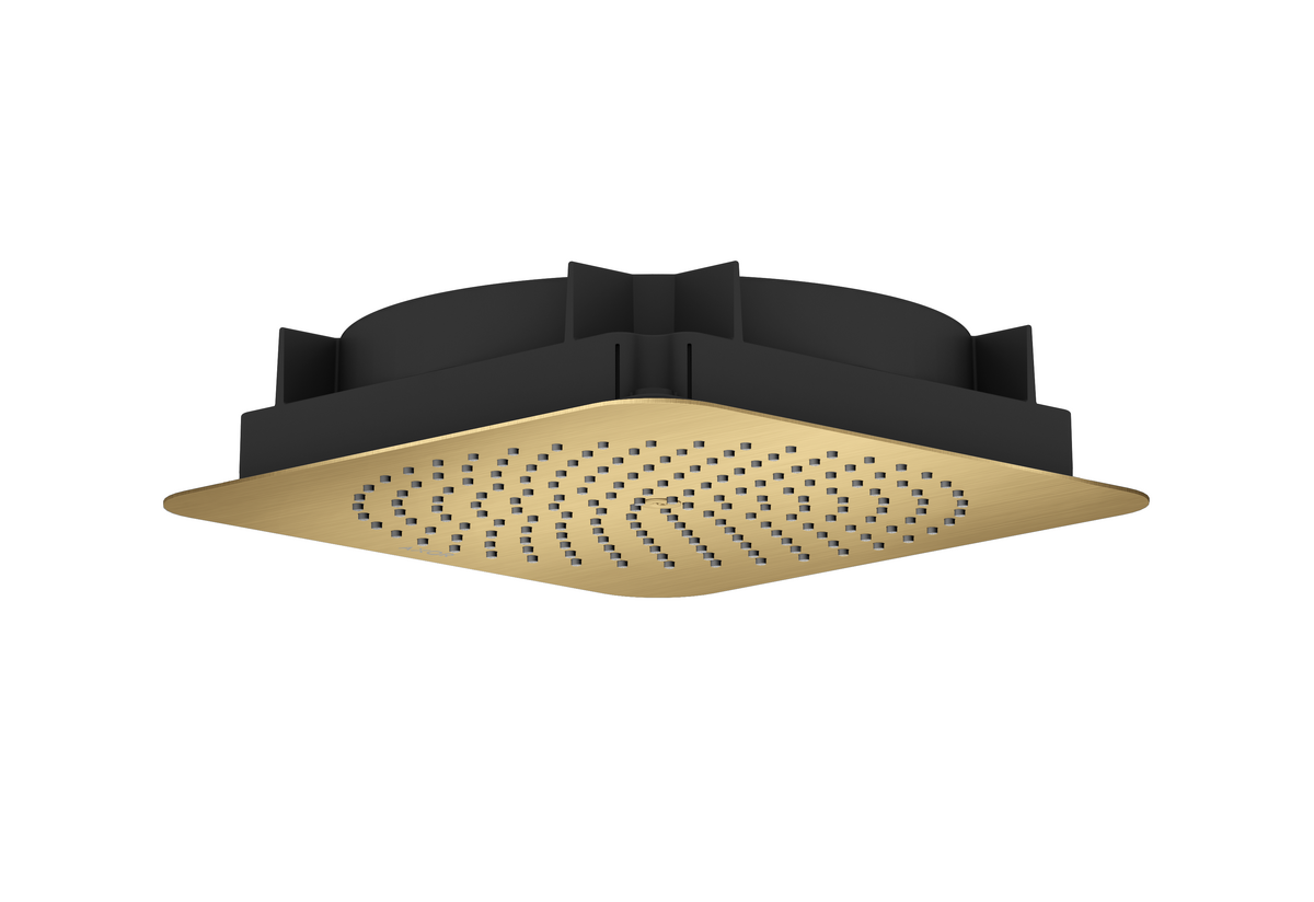 Axor Citterio C 1.75 GPM 270 Square 1-Jet Flush Ceiling Brushed Gold Optic Showerhead