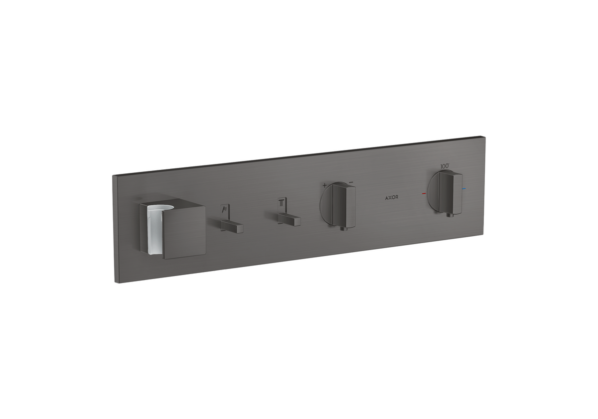 Axor ShowerComposition 2 Functions Brushed Black Chrome Thermostatic Module Trim