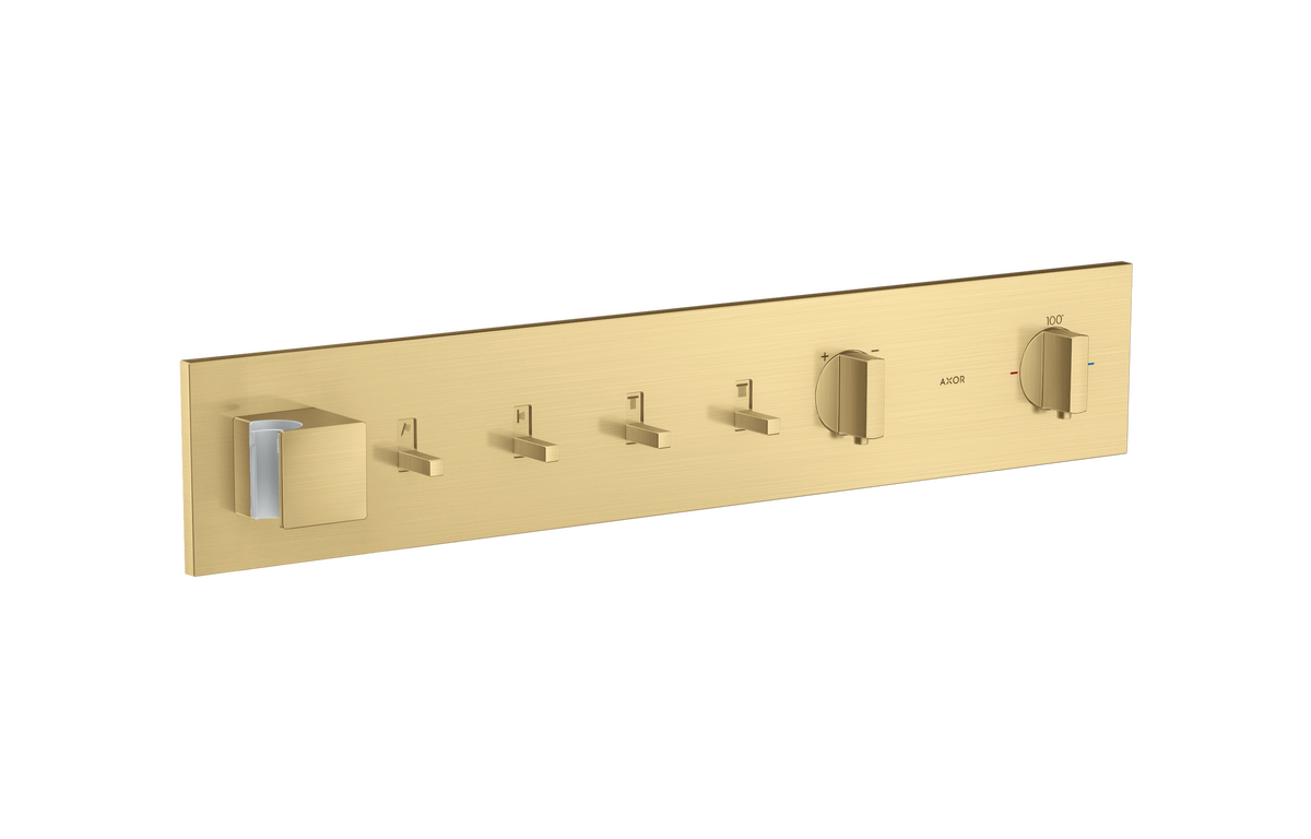 Axor ShowerComposition 4 Functions Brushed Gold Optic Thermostatic Module Trim