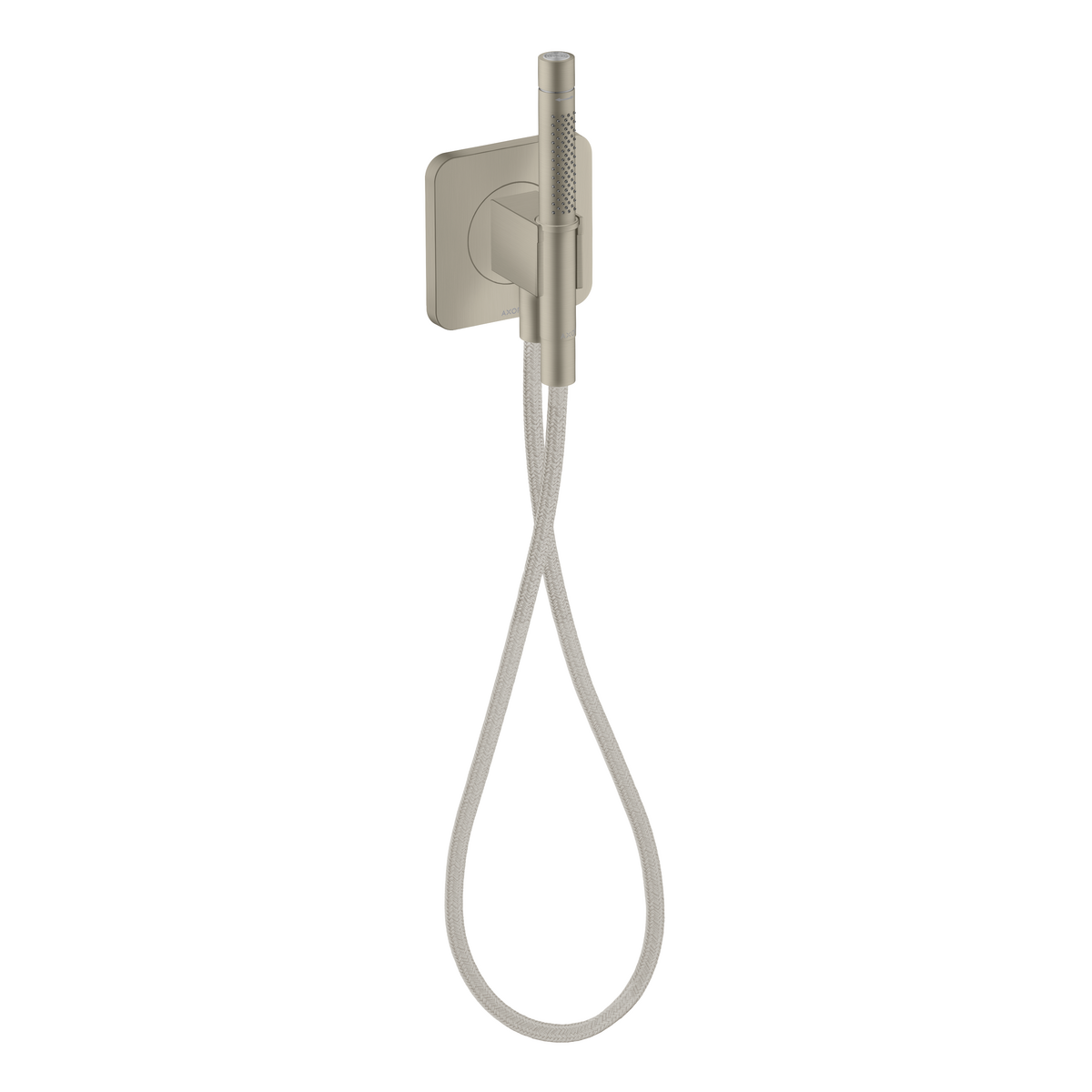 Axor Citterio C 2.5 GPM 5" x 5" Outlet Softsquare Brushed Nickel Handshower With Holder and Textile Hose