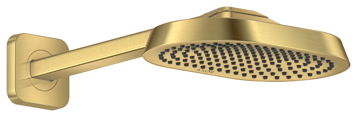 Axor ShowerSphere 1.5 GPM 250 1-Jet Brushed Gold Optic Showerhead With Shower Arm