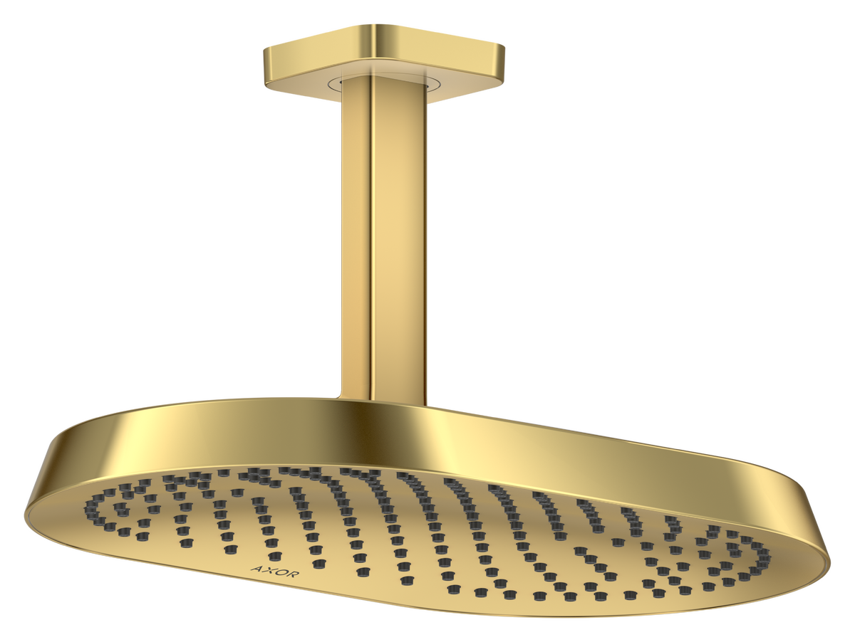 Axor ShowerSphere 2.5 GPM 370 1-Jet Ceiling Connection Polished Gold Optic Showerhead