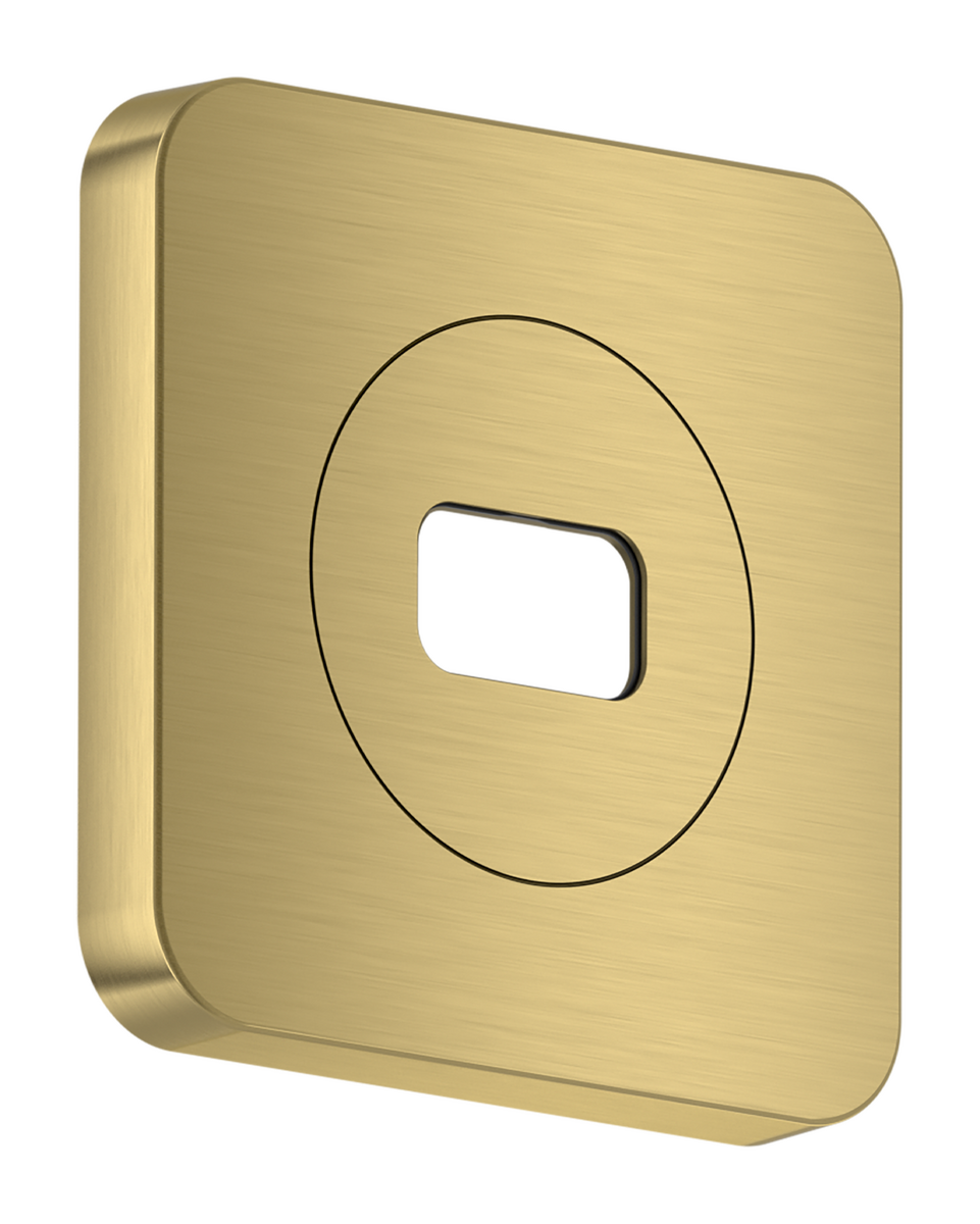 Axor ShowerSphere 120/120 Soft Square Brushed Brass Escutcheon