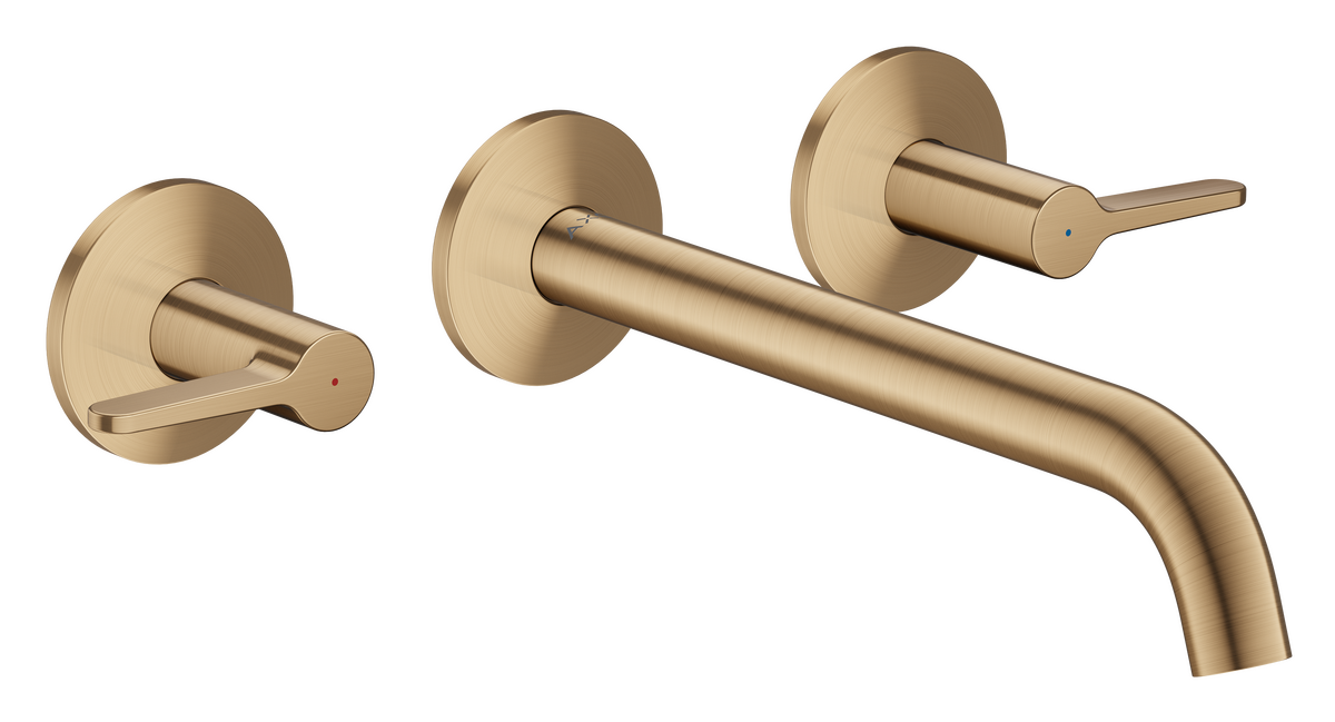 Axor One 5.3 GPM Lever Handle Wall Mounted Brushed Bronze Tub Filler