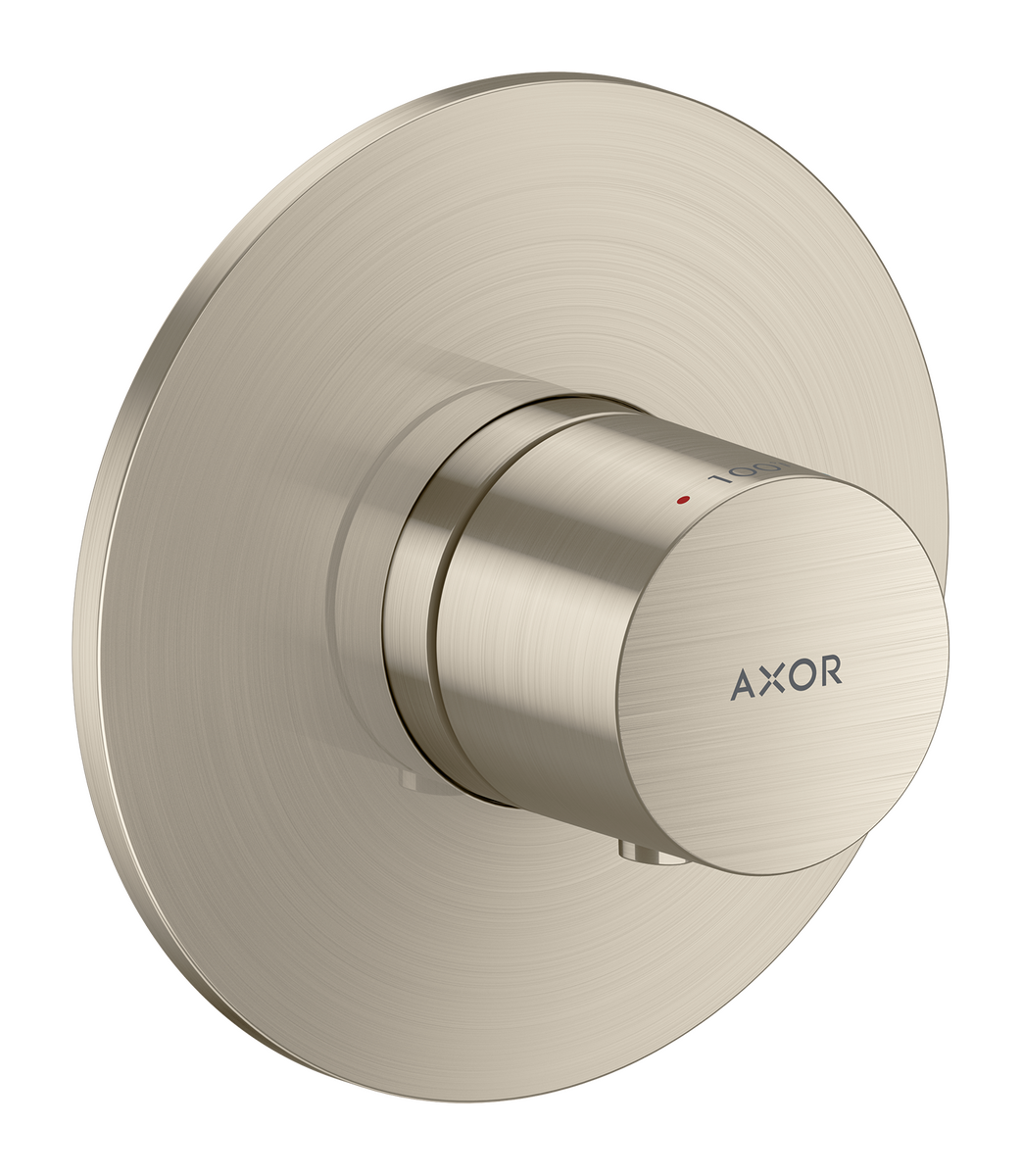 Axor One Brushed Nickel Thermostatic Trim