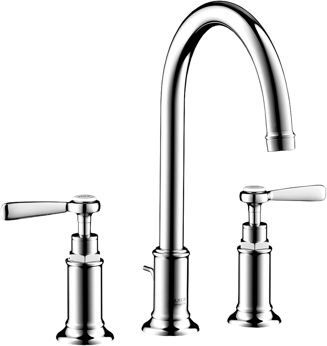 Axor Montreux 1.2 GPM Lever Handles Widespread Chrome 180 Faucet With Pop-Up Drain