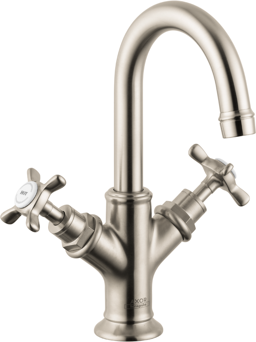 Axor Montreux 1.2 GPM 2-Handle 160 Brushed Nickel Faucet With Pop-Up Drain