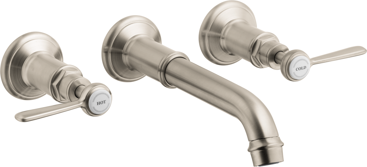 Axor Montreux 1.2 GPM Lever Handles Wall Mounted Brushed Nickel Widespread Faucet Trim