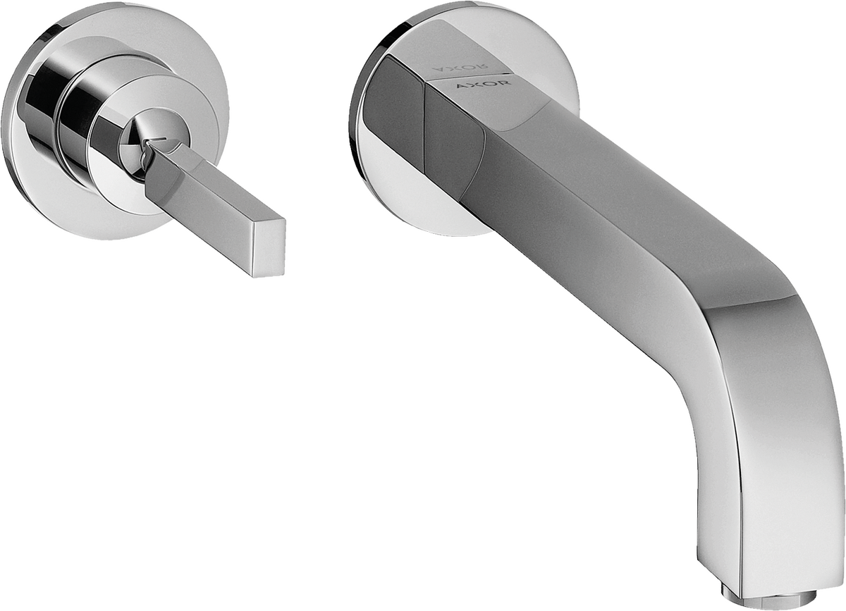 Axor Citterio 1.2 GPM Single Handle Wall Mounted Chrome Faucet Without Pop-Up Drain