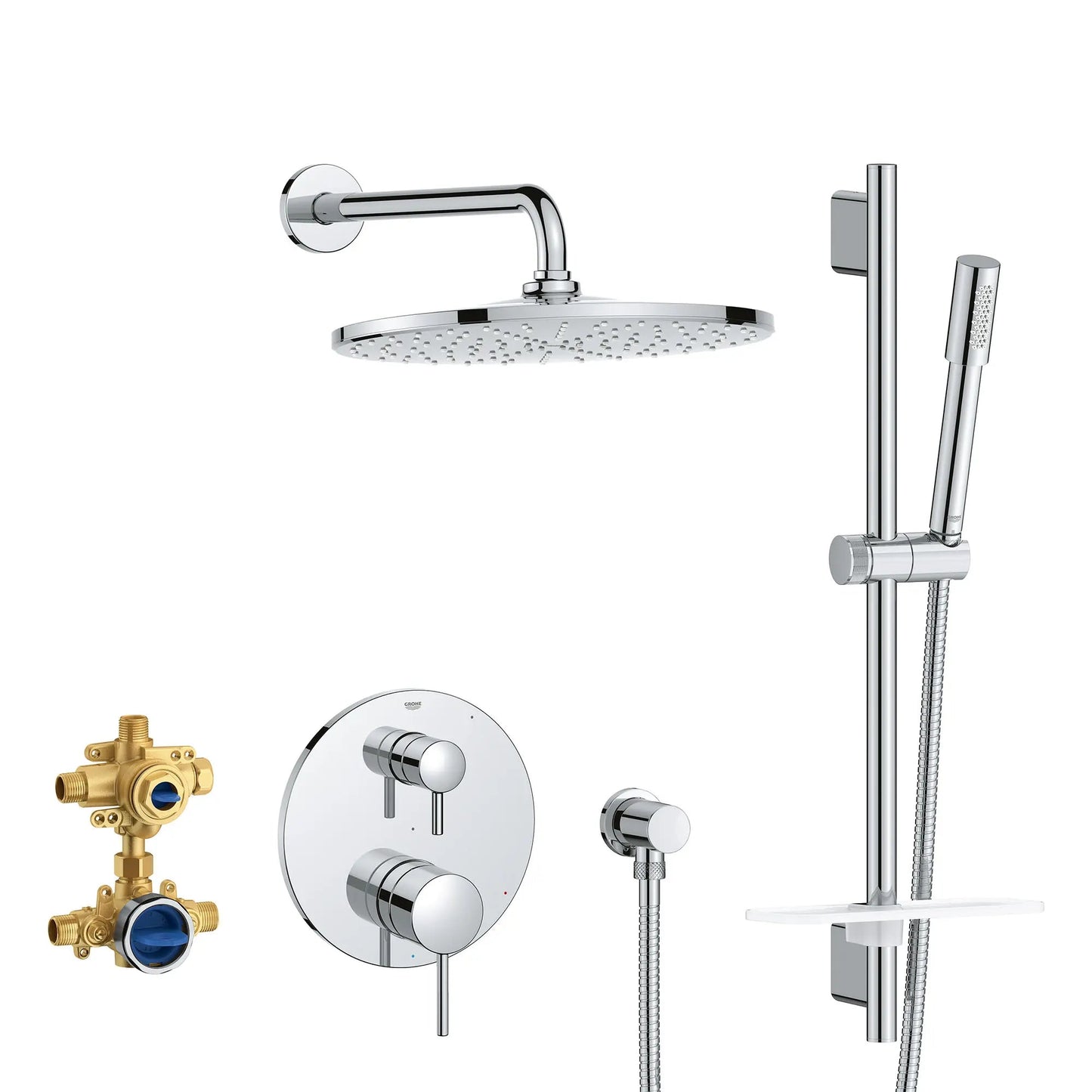 Grohe Timeless 2-Handle Pressure Balance StarLight Chrome Rainshower Bundle